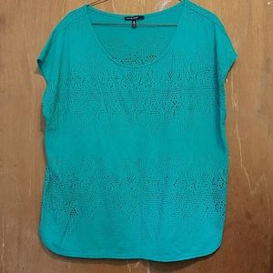 Chaus Sport Womans top Med. Teal cap sleeve.
